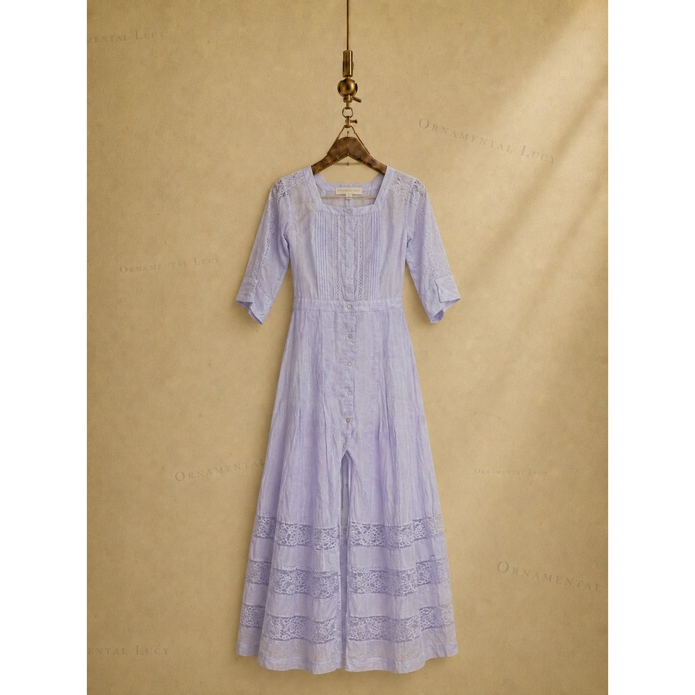 LoveShackFancy Lavender Lace Maxi Dress